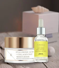 Erth Skin London Hyaluronzuur & Collageen Dagcrème + Serumolie