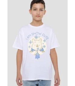 Hot I AM SNOW CUTE - T-shirt - Wit Kinderen T-Shirts & Polo's