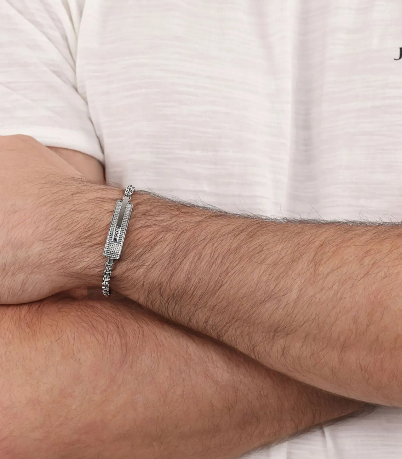 Heren JOOP! Identiteitsarmband voor mannen, roestvrij staal