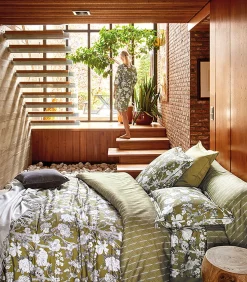 IMPERIAL Olive - Kussensloop Satijn katoen Kussenslopen