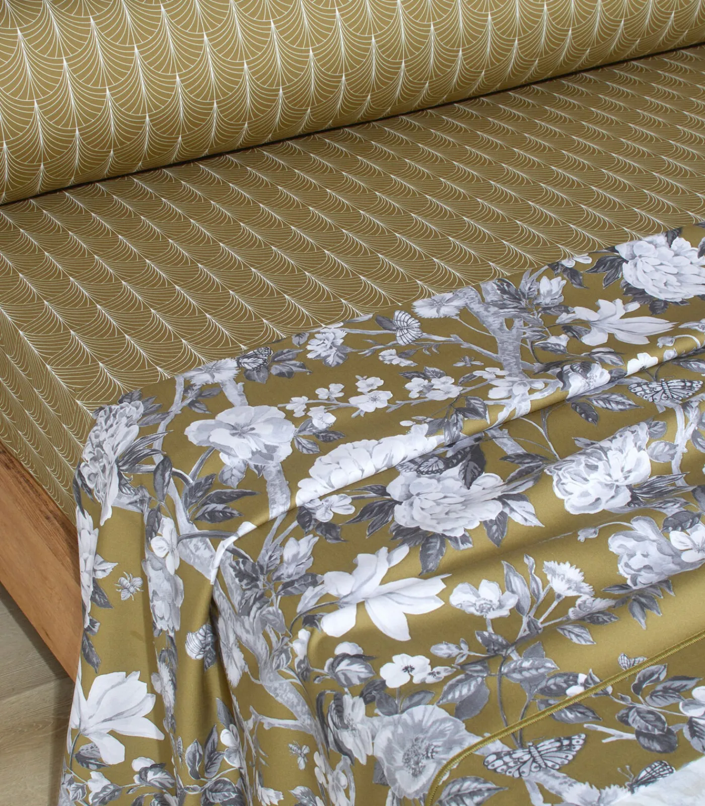 Best IMPERIAL Olive - Laken Satijn katoen Lakens