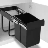 vidaXL Inbouwprullenbak uittrekbaar soft-close 20 L