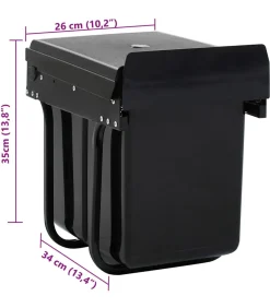 vidaXL Inbouwprullenbak uittrekbaar soft-close 20 L