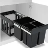 vidaXL Inbouwprullenbak uittrekbaar soft-close 48 L