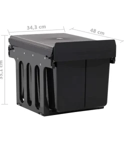 vidaXL Inbouwprullenbak uittrekbaar soft-close 48 L
