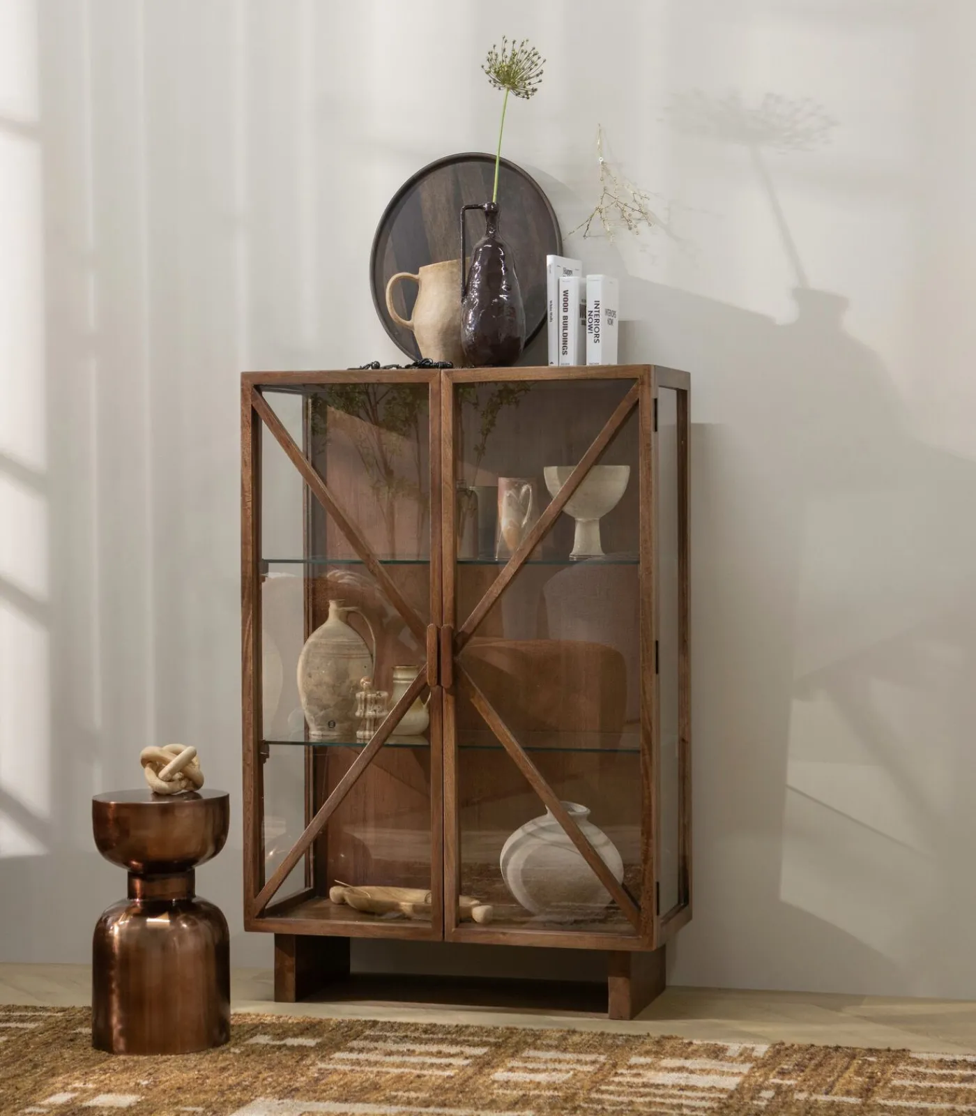 WOOOD Indre Vaas - Aluminium - Bruin - 36x18x16