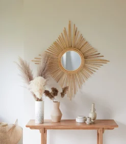 Tikamoon Isidore - Spiegel van natuurlijk rotan 80 cm
