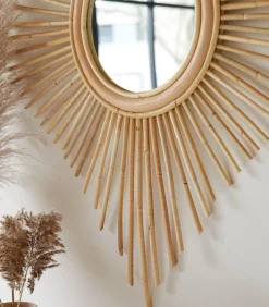 Tikamoon Isidore - Spiegel van natuurlijk rotan 80 cm