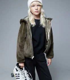 Sale ISSIA - Ultrazachte jas met capuchon en ritssluiting, imitatiebont Kinderen Jassen