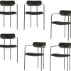 WOOOD Ivy Eetkamerstoelen - Fluweel - Zwart - Set van 6