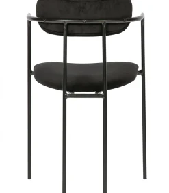 WOOOD Ivy Eetkamerstoelen - Fluweel - Zwart - Set van 6