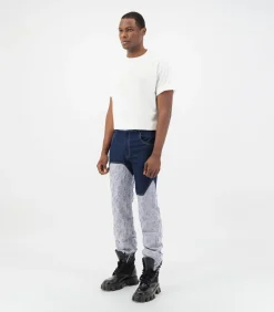 Clearance Jacquard tweekleurige denimbroek Heren Jeans