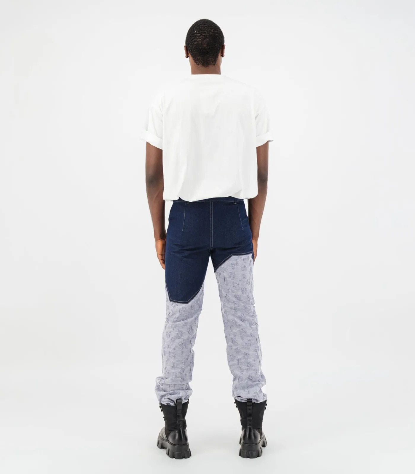 Clearance Jacquard tweekleurige denimbroek Heren Jeans