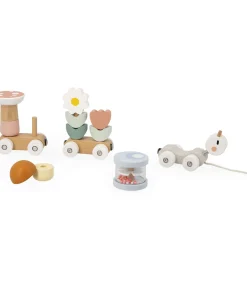 Outlet houten speelgoed - Sweet Cocoon Slakkentrein - educatief trek- en bouwspeelgoed Kinderen Speelgoed