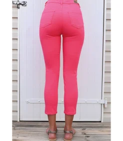 DAMES BLEU D'AZUR JAZZ - 7/8 STRETCH KATOENEN WATERMELOEN JEANS