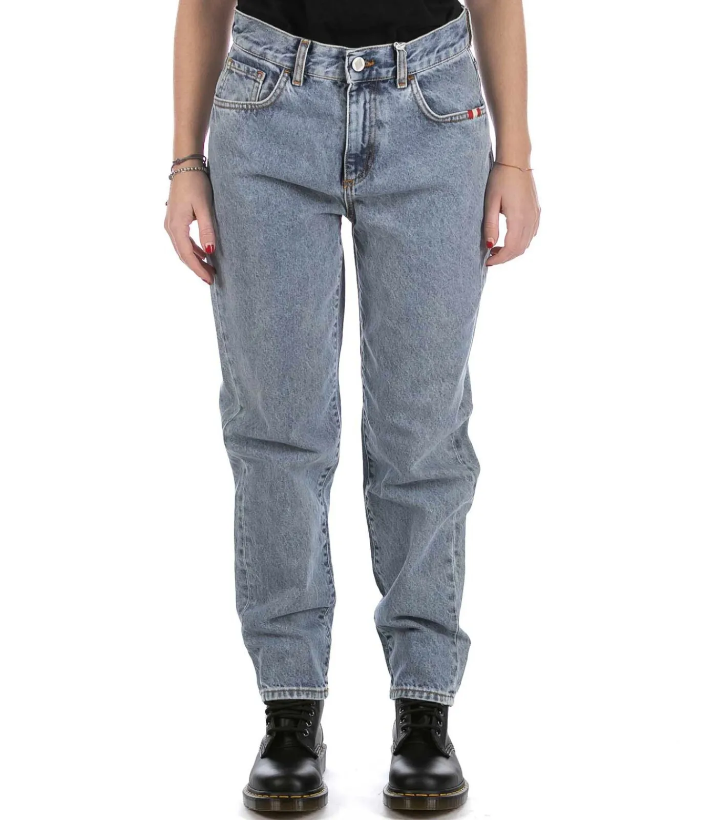 DAMES AMISH Jeans Lizzie Denim Real Stone Azzurro