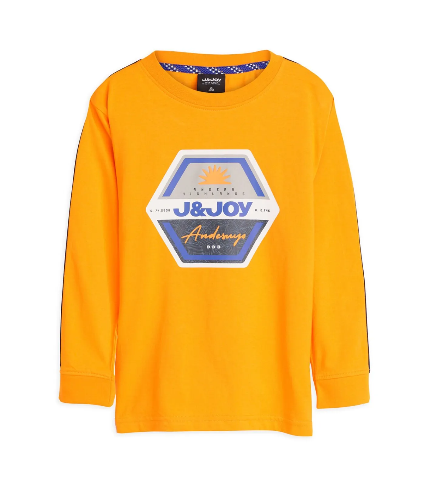 New Jongens T-shirt met lange mouwen, oranje, met logo op de borst Kinderen T-Shirts & Polo's