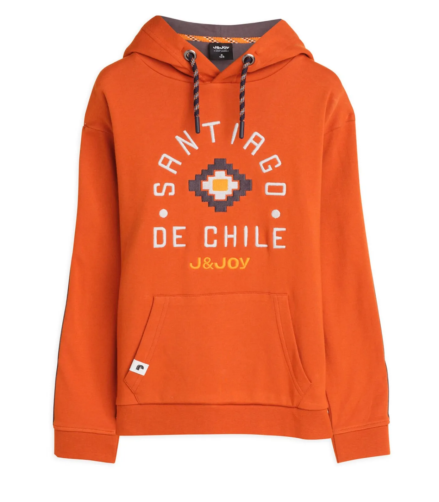 Kinderen J&JOY Jongens T-shirt met lange mouwen, Santiago-opdruk en capuchon