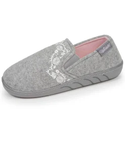 Kinderen ISOTONER Junior Arabesque Comfort Slippers Heather Grey