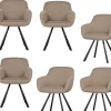 WOOOD Juno Eetkamerstoelen - Mesh - Naturel - Set van 6