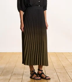 DAMES La Fée Maraboutée Kaki geplooide lange rok