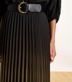 DAMES La Fée Maraboutée Kaki geplooide lange rok