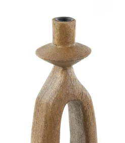 Online Kandelaar Django - Bruin - 13x13x43cm Kaarsen & Kaarshouders