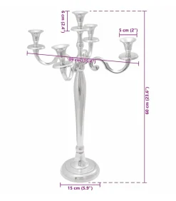 Sale Kandelaar Zilver 39 x 39 x 60 cm Aluminium Kaarsen & Kaarshouders