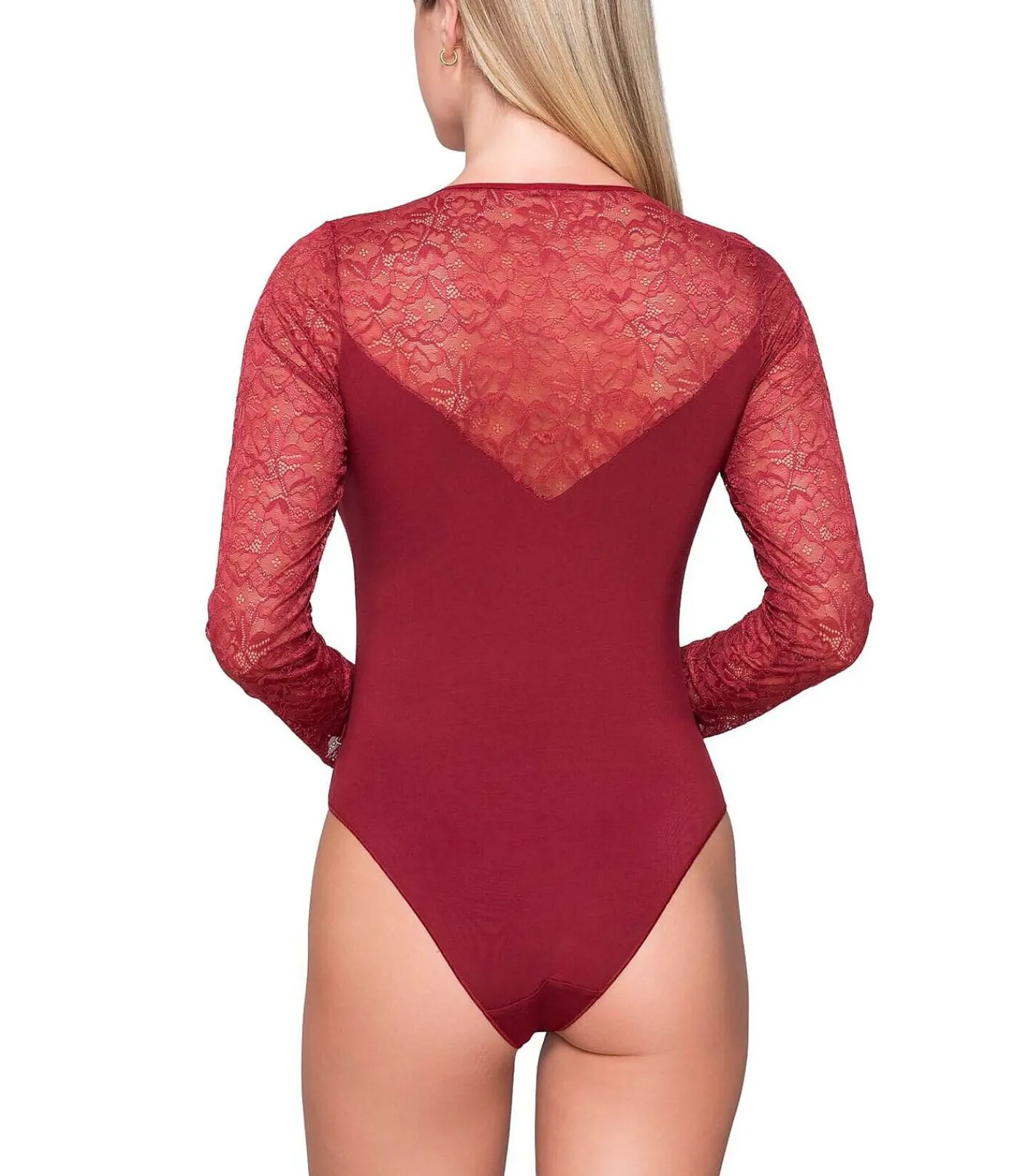 Outlet Kanten bodysuit met lange mouwen MICRO TOUCH LACE DAMES Bh's En Body's