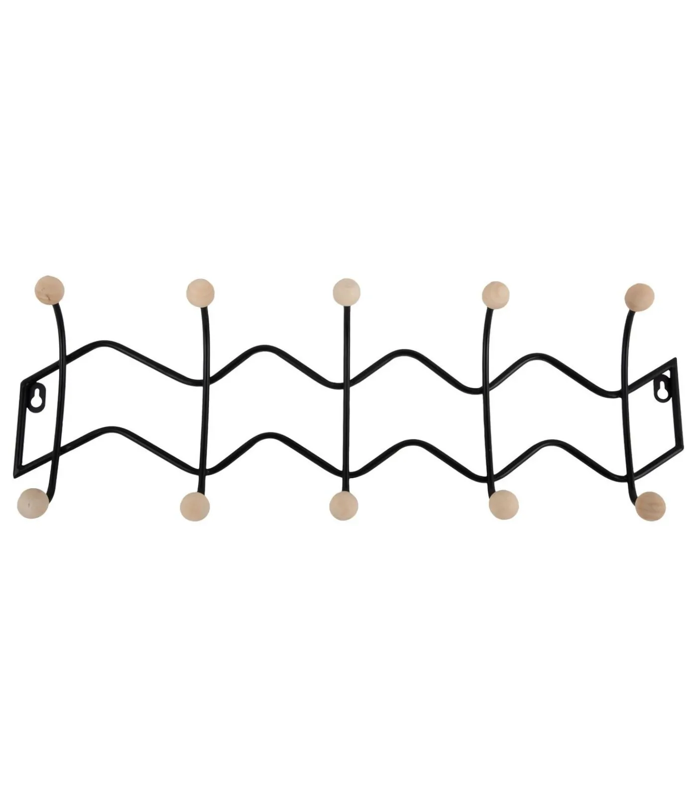 Best Kapstok Double Zig Zag - Zwart - 61x6.5x20cm Organiseren