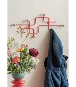 New Kapstok Metro - Scarlet Rood - 60.5x4x26.5cm Organiseren