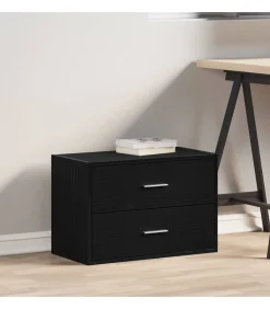 Kast met 2 lades 60x31x40 cm bewerkt hout zwart eikenkleurig Meubels