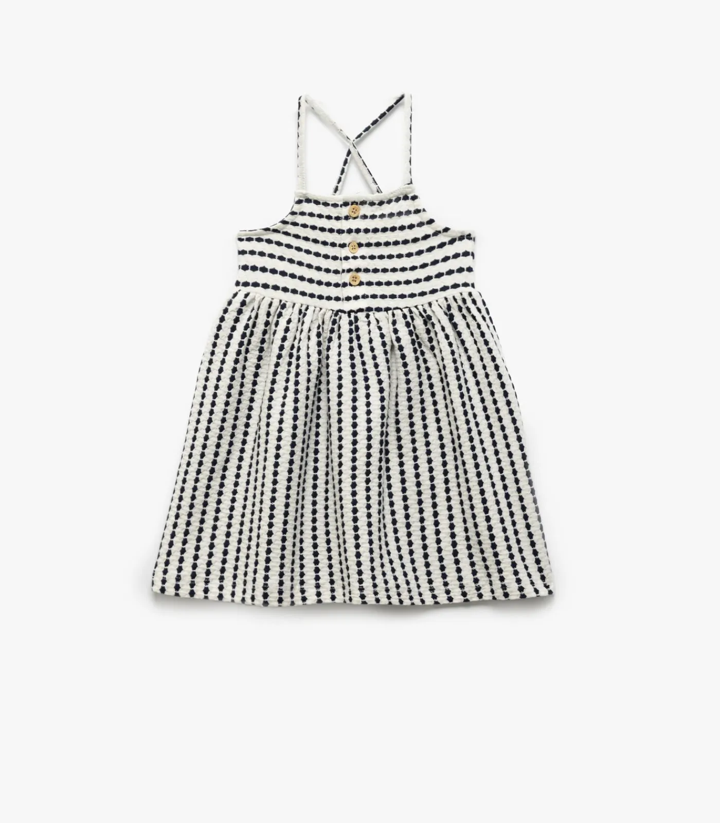 Kinderen Koton Katoenen Babyjurk A-lijn Knoopdetail Kruisbandjes