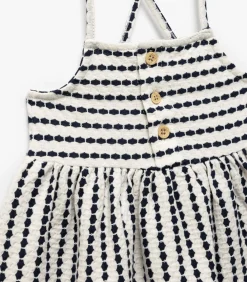 Kinderen Koton Katoenen Babyjurk A-lijn Knoopdetail Kruisbandjes