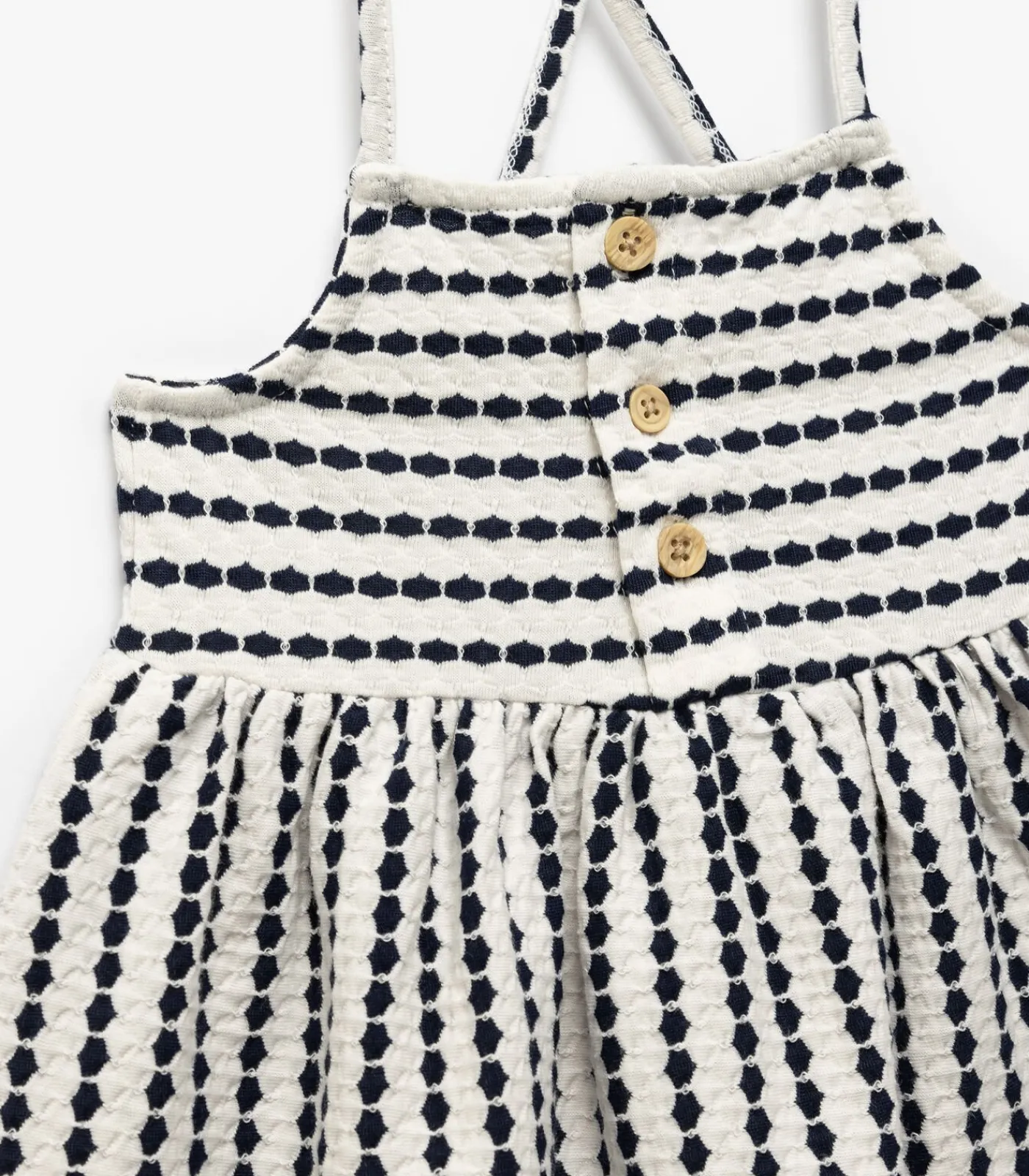 Kinderen Koton Katoenen Babyjurk A-lijn Knoopdetail Kruisbandjes