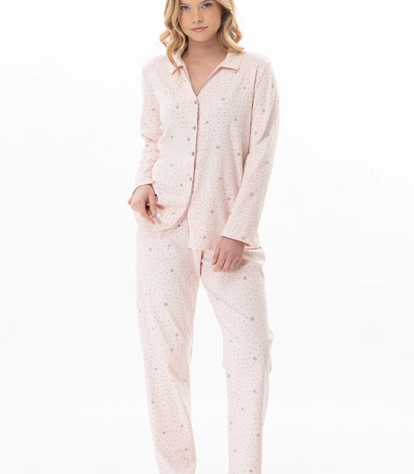 DAMES LE CHAT Katoenen pyjama met knopen COSY 106