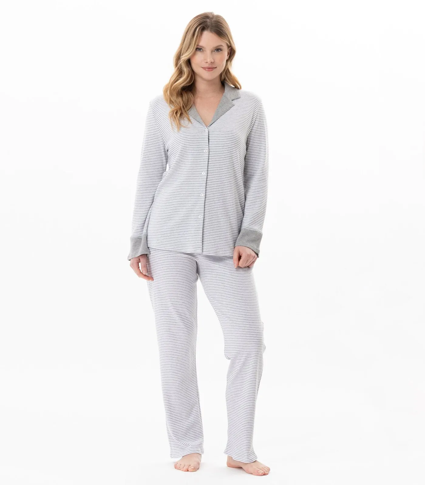 Sale Katoenen pyjama met knopen FLOCON 106 DAMES Nachtmode