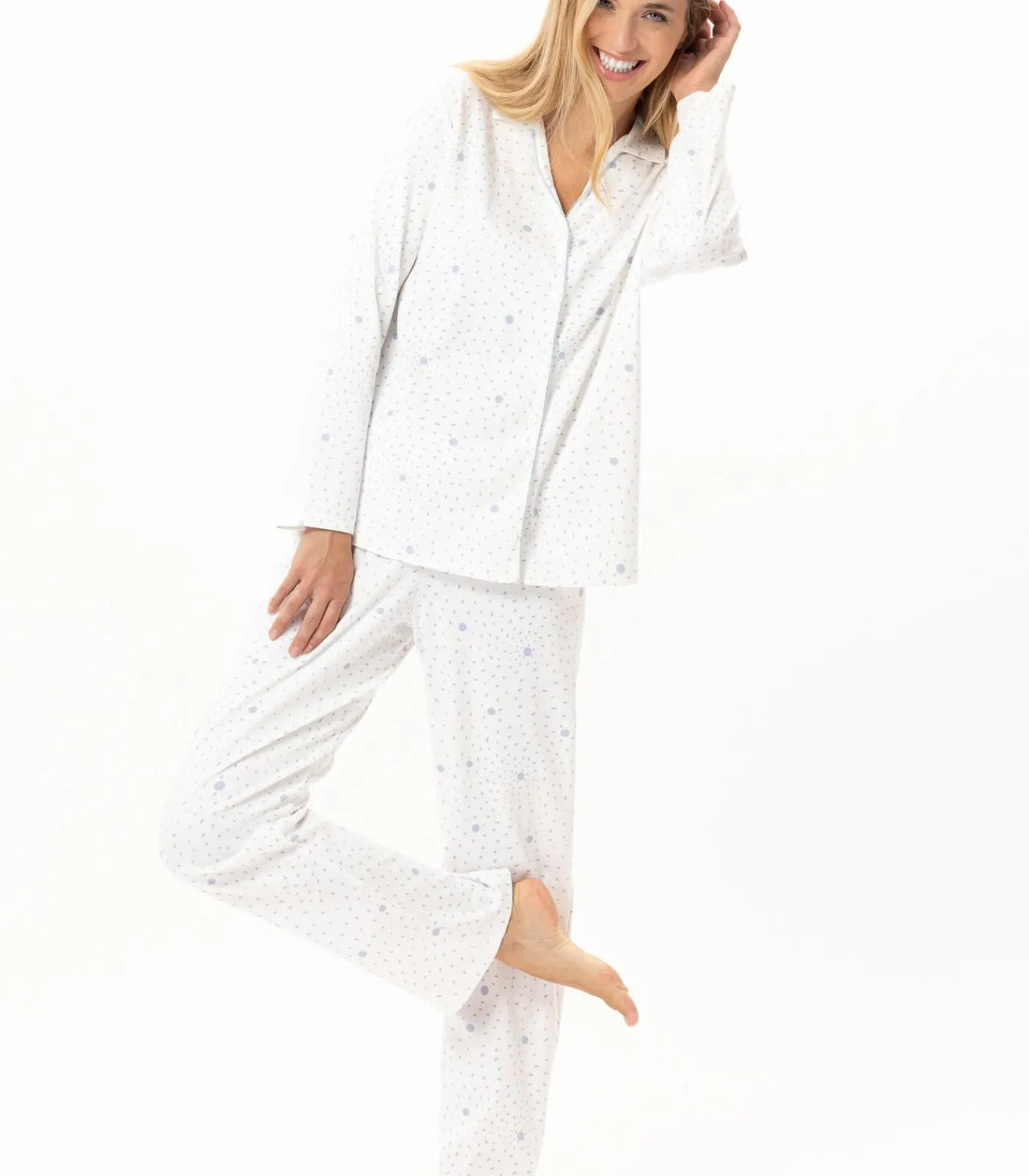 DAMES LE CHAT Katoenen pyjama met knopen COSY 106