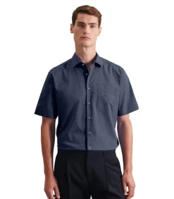 New KENT COLLAR - Shirt - Marineblauw Heren Hemden