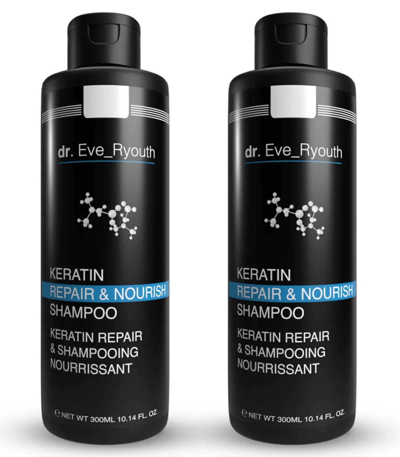 Dr. Ever Youth Keratine Repair & Nourish Shampoo 300 ml x 2