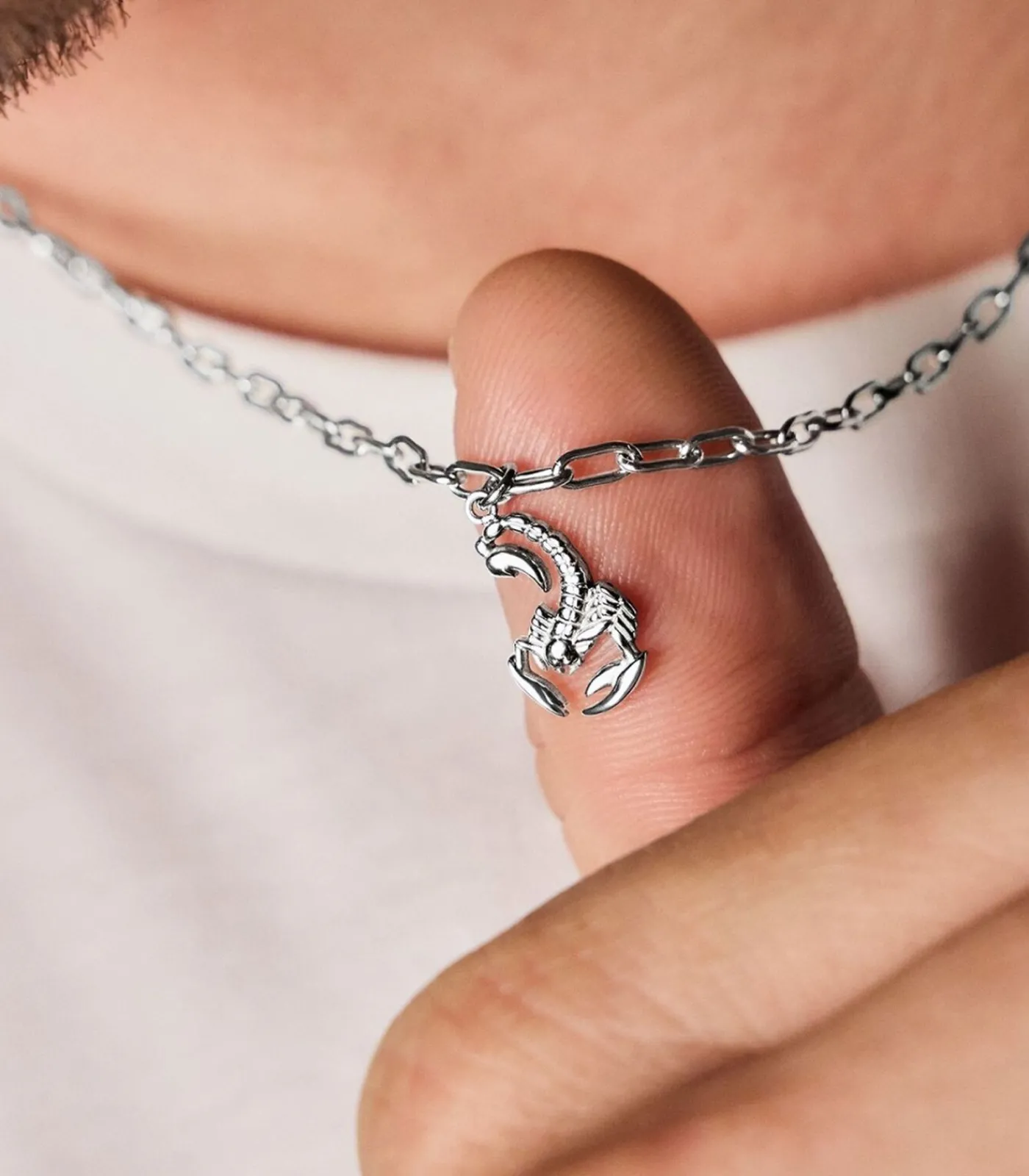 Heren Amor Ketting met hanger voor mannen en vrouwen, unisex, roestvrij staal | schorpioen