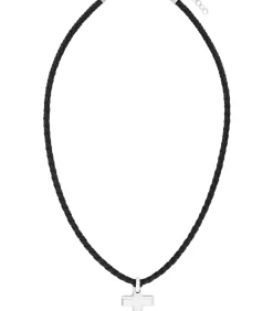 Heren s.Oliver Ketting met hanger voor mannen, kruis van roestvrij staal