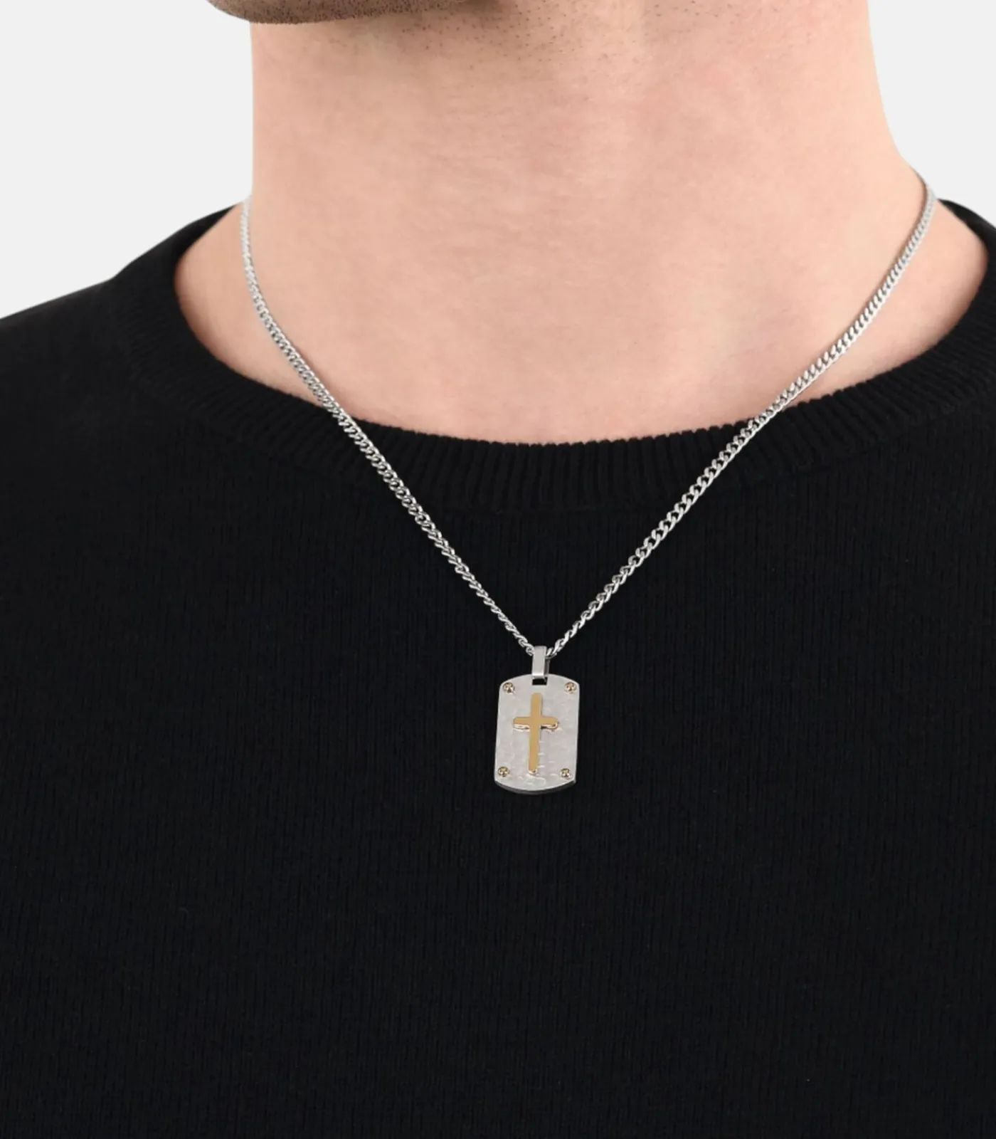 Heren Amor Ketting met hanger voor mannen, kruis van roestvrij staal