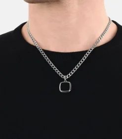 Heren Amor Ketting met hanger voor mannen, roestvrij staal, agaat