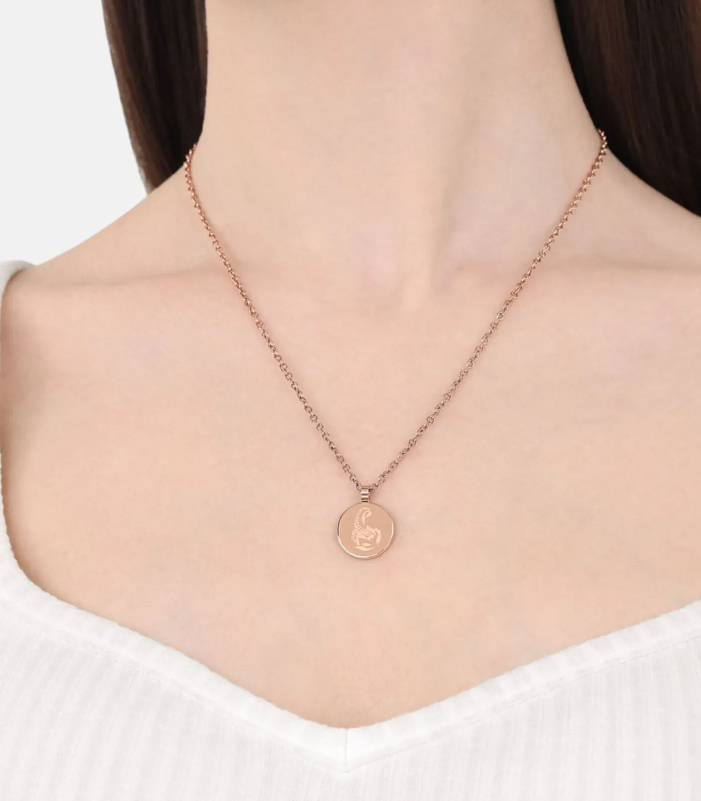 Sale Ketting met hanger voor mannen en vrouwen, unisex, roestvrij staal | schorpioen Heren Kettingen