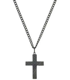 Heren s.Oliver Ketting met hanger voor mannen, kruis van roestvrij staal