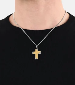 Heren Amor Ketting met hanger voor mannen, kruis van roestvrij staal
