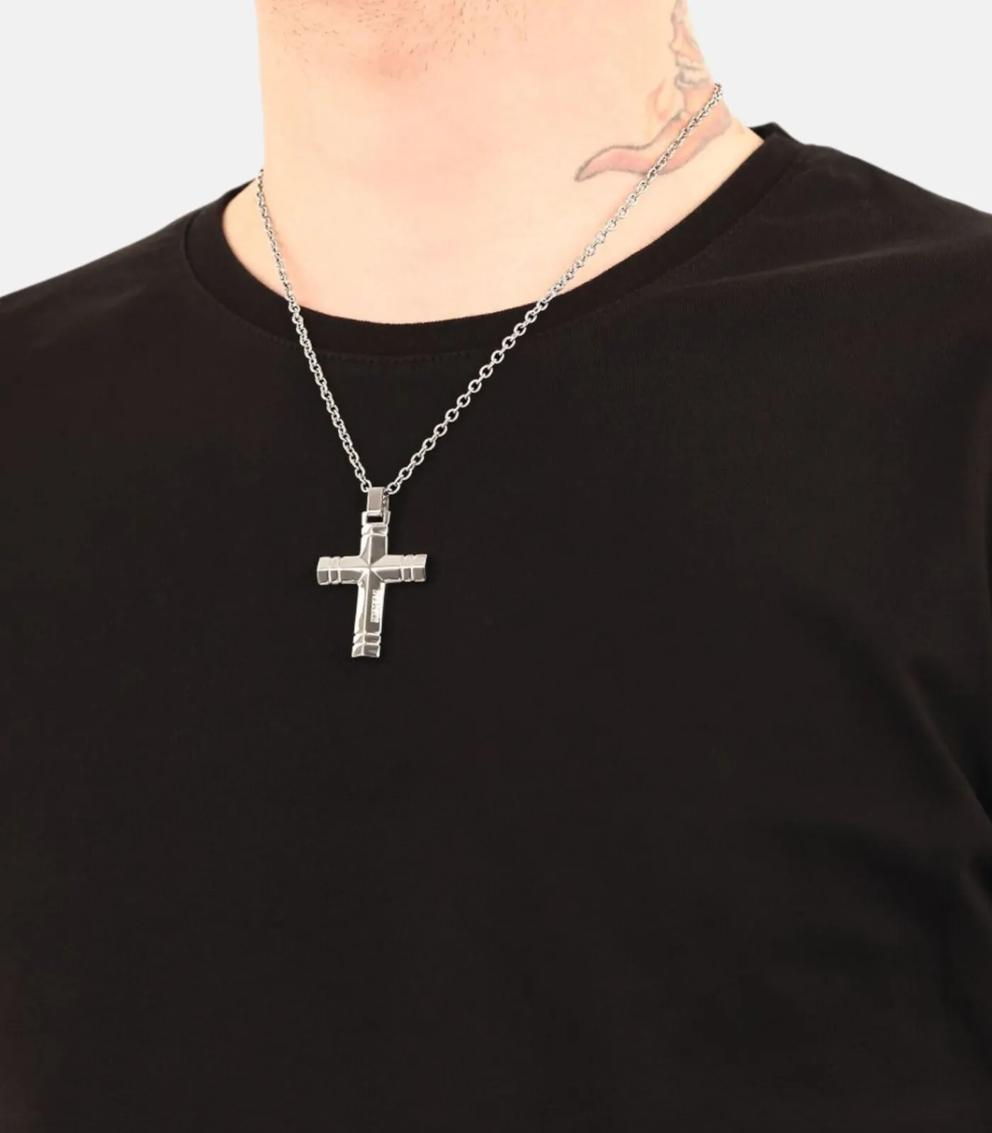 Heren Amor Ketting met hanger voor vrouwen en mannen, unisex, roestvrij staal | kruis