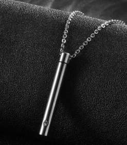 Ketting met Urn Hanger - Zilver Kleurig - Staal Heren Kettingen