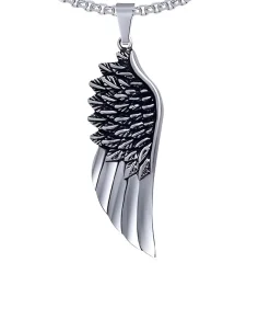 Sale Ketting met Vleugel Hanger - Staal Heren Kettingen